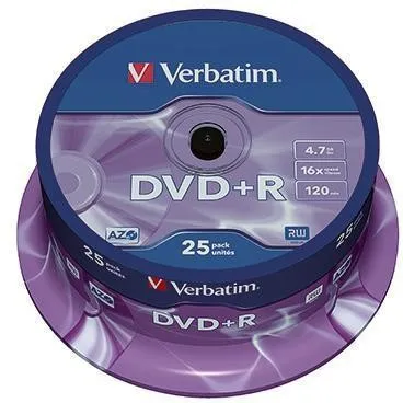 Verbatim DVD+R 4,7 Go 16x - Boîte de 25 (1 pack = 25 unités)