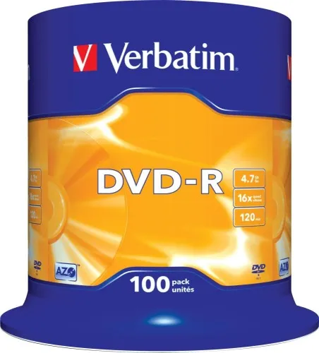 Verbatim DVD-R 4,7 Go 100 unités en bobine 1 pack = 100 pcs.