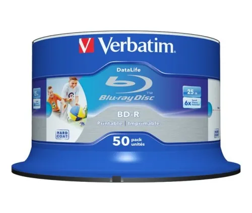 Disques Blu-ray Verbatim BD-R 25 Go/1-6x 43812 (VE50) - Cakebox (50 disques)
