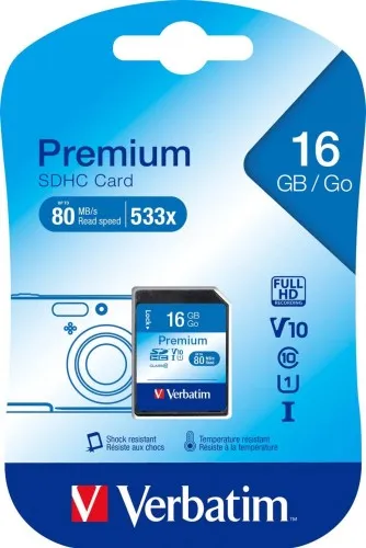 Carte SDHC Verbatim 16 Go 43962 Class 10