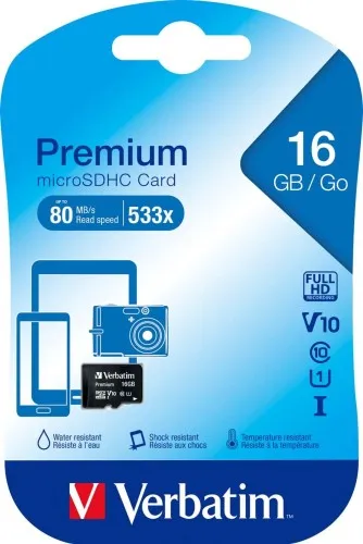Verbatim microSDHC Card 16GB 44010