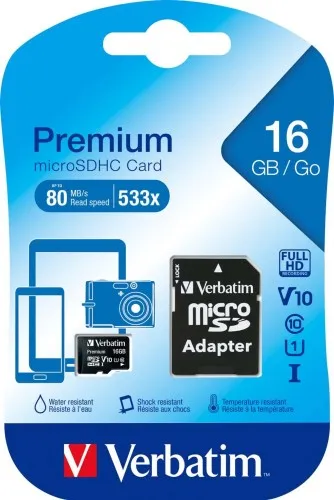 Carte microSDHC Verbatim 16 Go