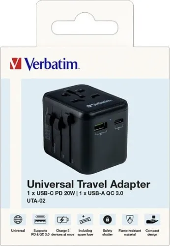Adaptateur de voyage Verbatim UTA-02