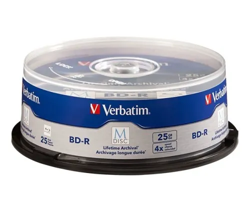 Verbatim M-DISC BD-R 25 Go/1-4x 98909 (VE25) - Cakebox (25 disques)