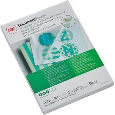 Film de laminage Gbc DocumentPouch 3740306 DIN A4 100 µm 100 pièces/boîte — lot de 100 pièces