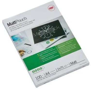 Pochette plastique mate GBC® MattPouch 3747240 format A4 75µm 100 pièces/boîte — lot de 100 pièces