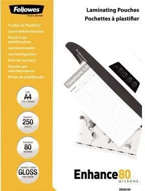 Film de laminage Fellowes Enhance 80 5312903 DIN A4 transparent 250 feuilles/pack