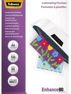 Film de laminage Fellowes Enhance 80 5452103 DIN A4 transparent - 100 feuilles/paquet