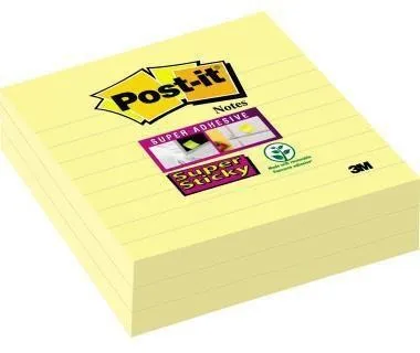 Post-it Notes adhésives Super Sticky 675-3SCY 101x101 mm ligné 3 unités