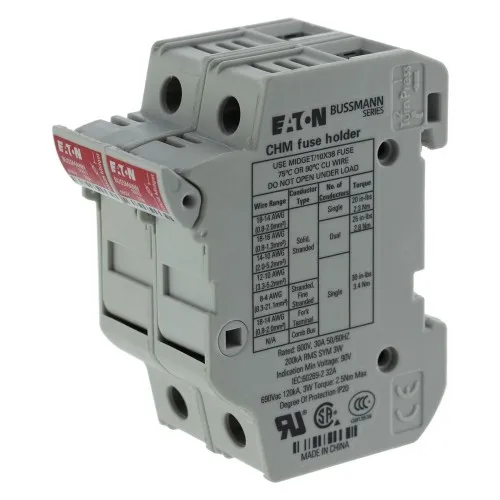 Porte-fusible Eaton basse tension 2P 30A #CHM2DU