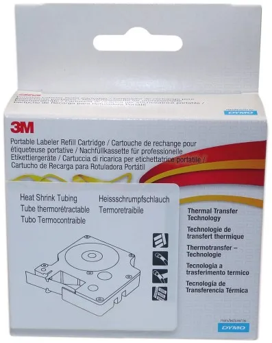 Gaine thermorétractable DYMO® Original IND pour Rhino, polyoléfine - noir sur blanc