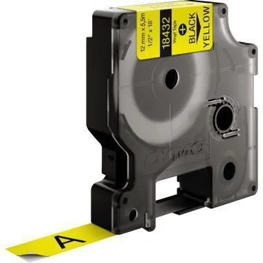 DYMO® Original Bande d'écriture IND pour Rhino, vinyle coloré - noir sur jaune