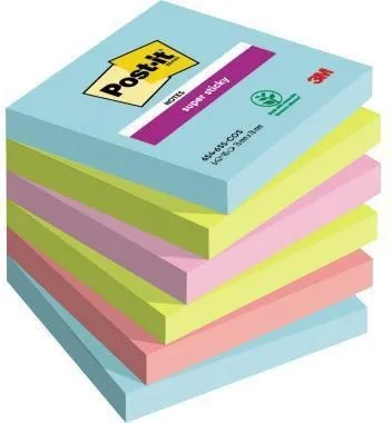 Post-it Notes autocollantes Super Sticky 654-6SS-COS 76x76 mm 6 blocs