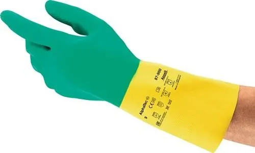 Gant chimique Ansell AlphaTec® 87-900 taille 7,5-8 vert/jaune EN 388, EN 374, EN 421