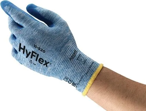 Gant Ansell HyFlex® 11-920 taille 8 bleu EN 388 EPI II Nylon avec nitrile