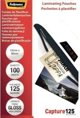 Film de laminage Fellowes Capture 125 microns 5306302 - 54x86 mm - 100 unités/boîte
