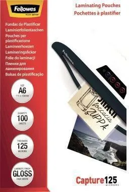 Fellowes Films de laminage brillants 125 microns A6 1 boîte = 100 unités