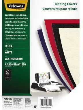 Feuilles de couverture Fellowes Delta 5370104 DIN A4 blanc 100 feuilles/paquet