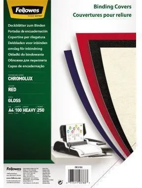 Couverture de classeur Fellowes Chromolux 5378303 rouge DIN A4, 100 pièces/paquet — lot de 100 pièces