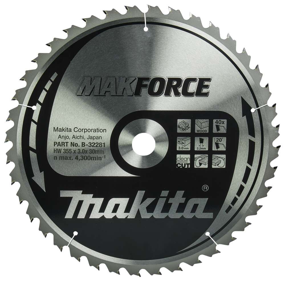 Lame de scie circulaire Makita MAKFORCE 355x30x40Z B-32281
