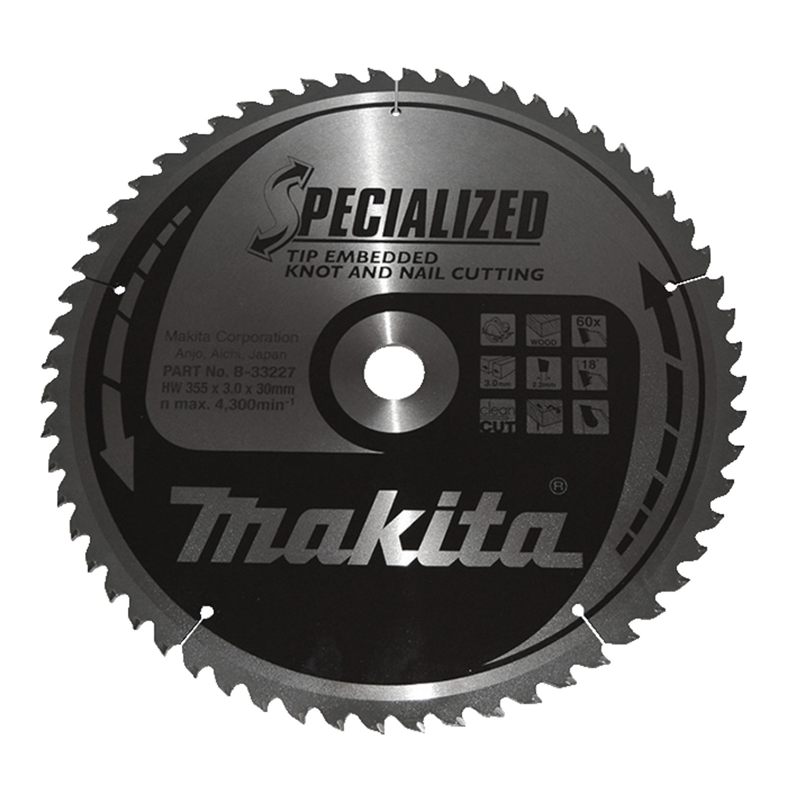 Lame de scie Makita SPECIALIZED 355x30x60Z - B-33227