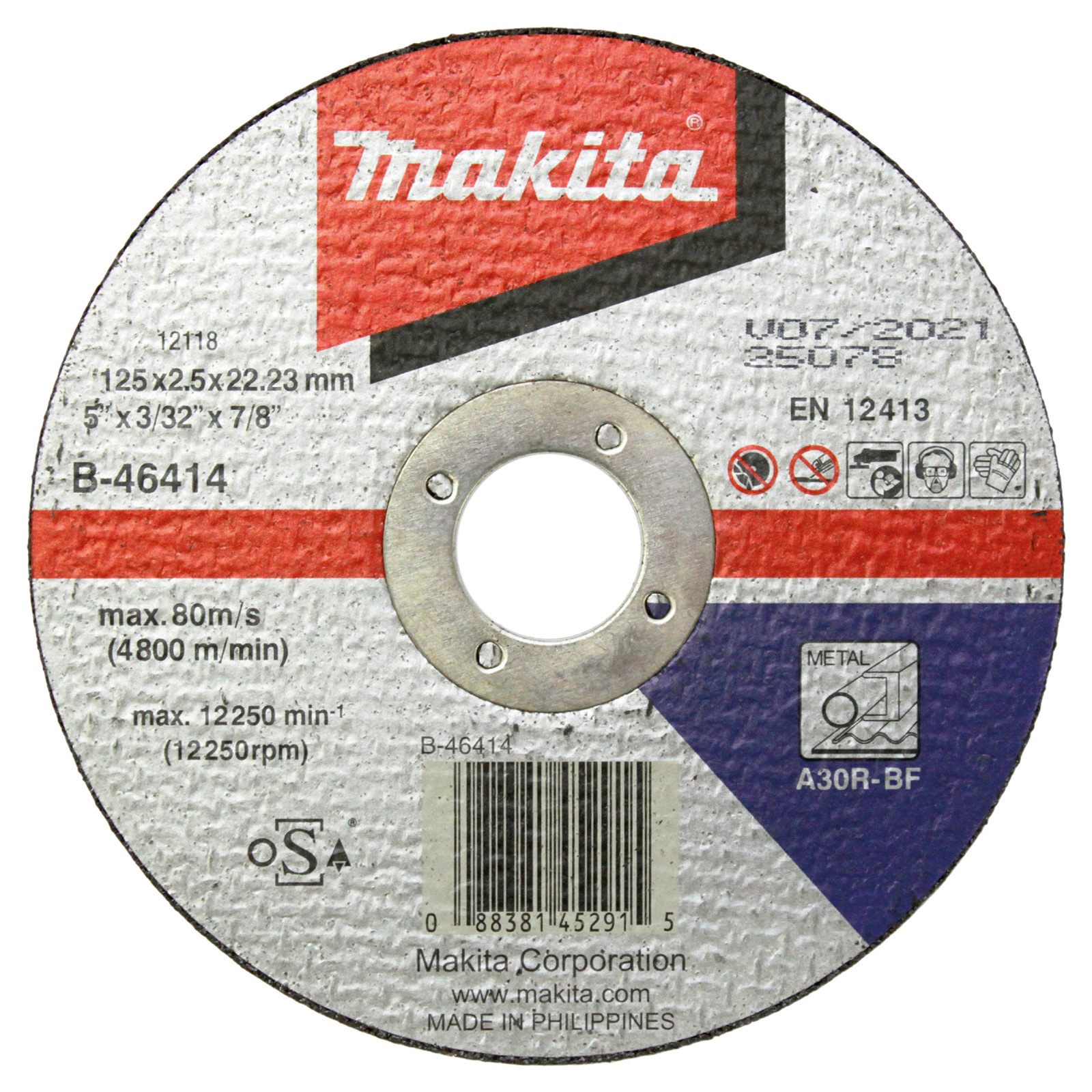 Disque de tronçonnage Makita 125 x 2,5 mm B-46414