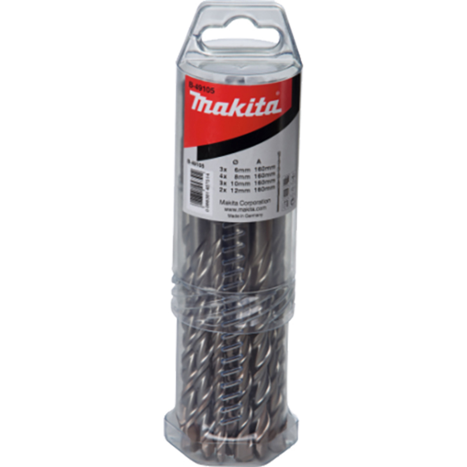 Set de forets Makita SDS-VPLUS n°4 12 pièces - B-49105