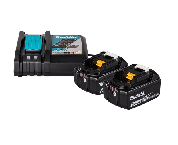 Kit source d'alimentation Makita Li 18 V / 2x 5,0 Ah - Batterie + chargeur - 197570-9