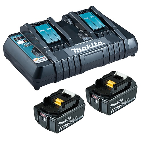 Kit source d'alimentation Makita 18 V / 2 x 4,0 Ah (batterie + chargeur double) - 199481-4