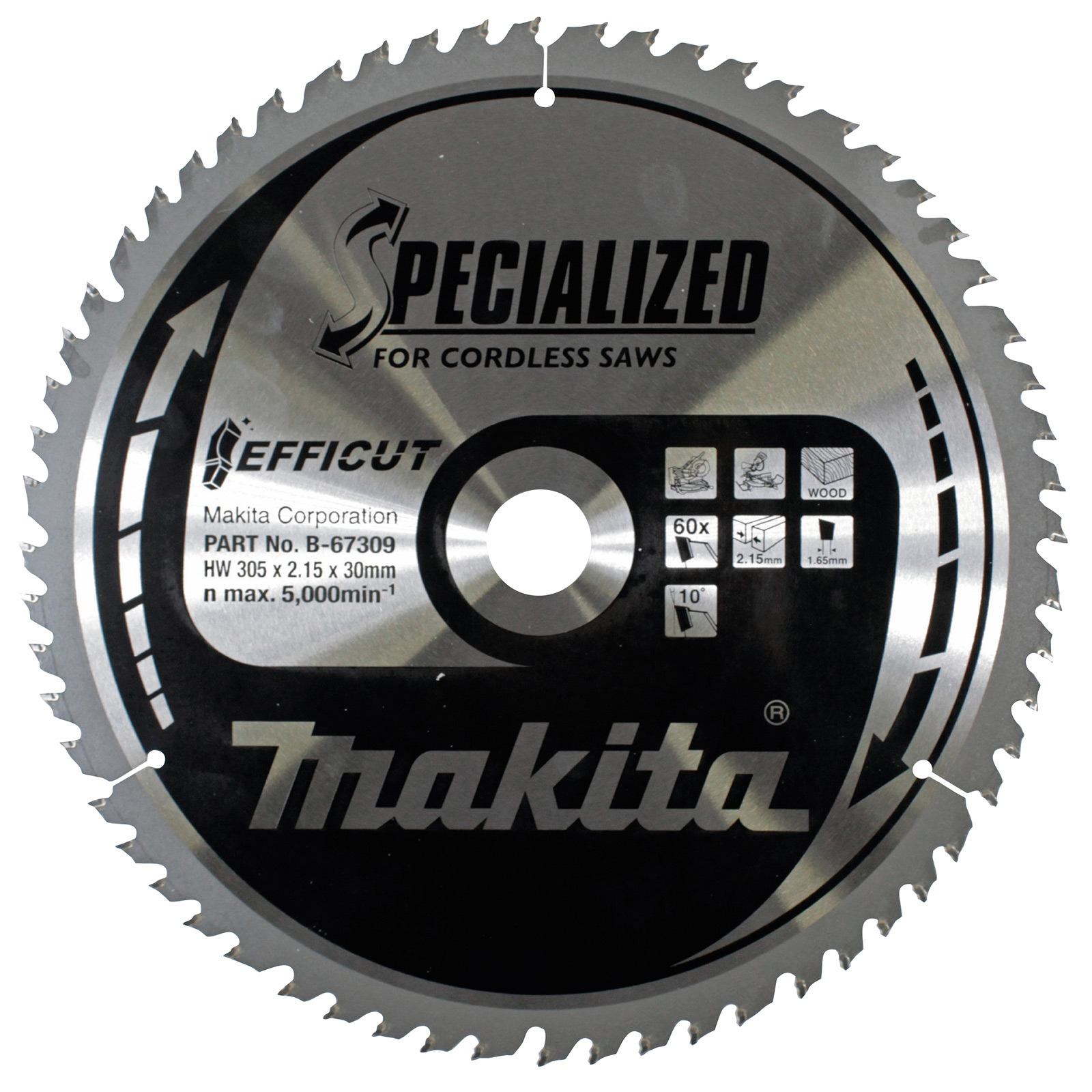 Lame de scie Makita 305x2,15x30, 60Z EFFICUT, Bois - B-67309