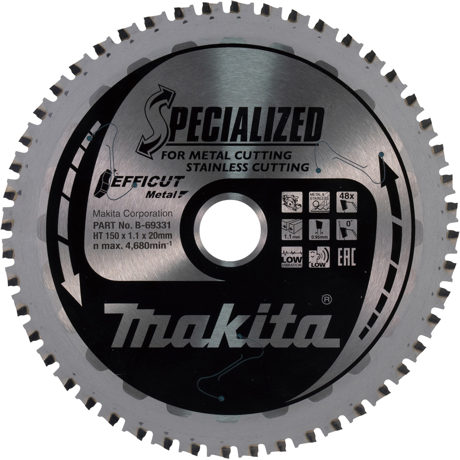 Lame de scie Makita 150x1,1x20, 48Z EFFICUT, métal, alu - B-69331
