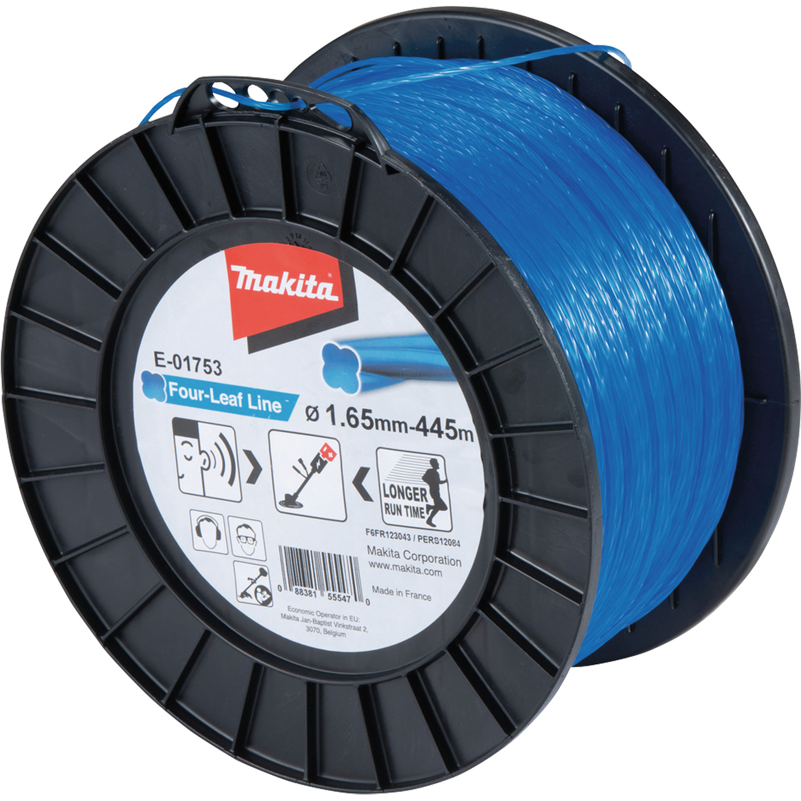 Fil de coupe Makita Four-Leaf, 1,65 mm - 445 m - bleu - E-01753