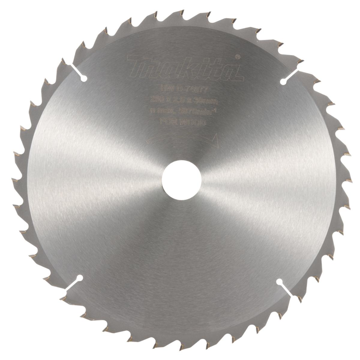 Lame de scie Makita 260x1,8x30mm, 40 dents - D-74077