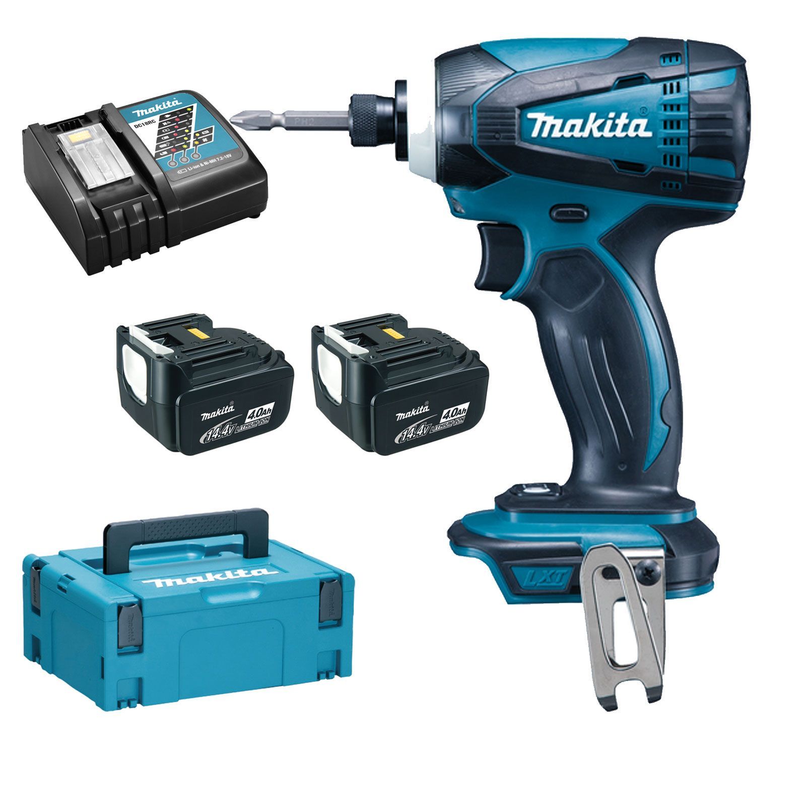 Makita Perceuse visseuse sans fil 14,4V / 4,0 Ah, 2 batteries + chargeur dans MAKPAC - DTD134RMJ