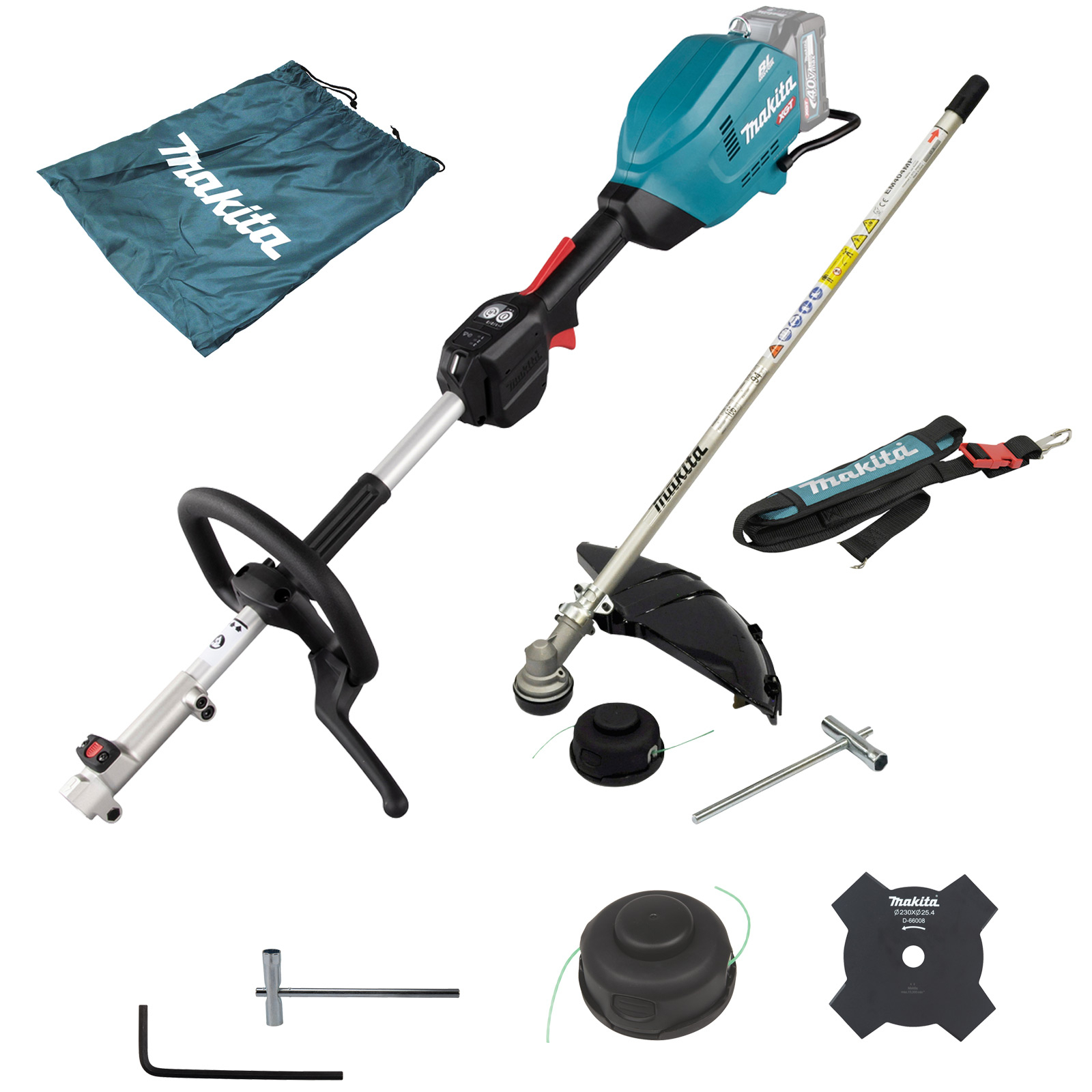 Makita Entraînement multi-usage 40V (sans batterie, sans chargeur) incl. accessoire de fauchage EM404MP