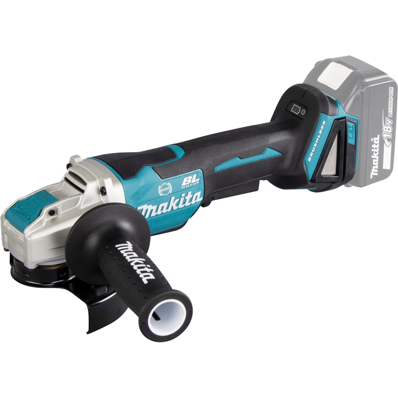 Meuleuse d'angle sans fil Makita DGA520ZX1, 18 V avec interrupteur à palette, sans batterie ni chargeur