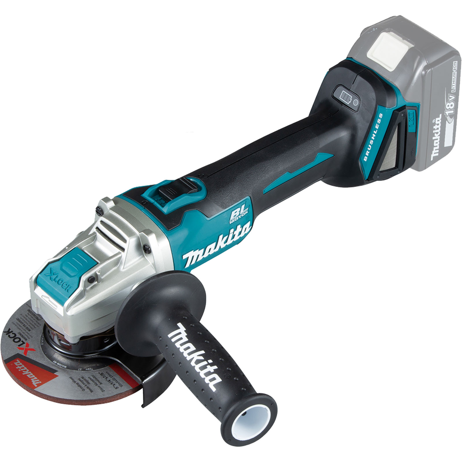 Meuleuse d'angle sur batterie Makita DGA521ZX1 18V, 125 mm, X-LOCK sans batterie ni chargeur
