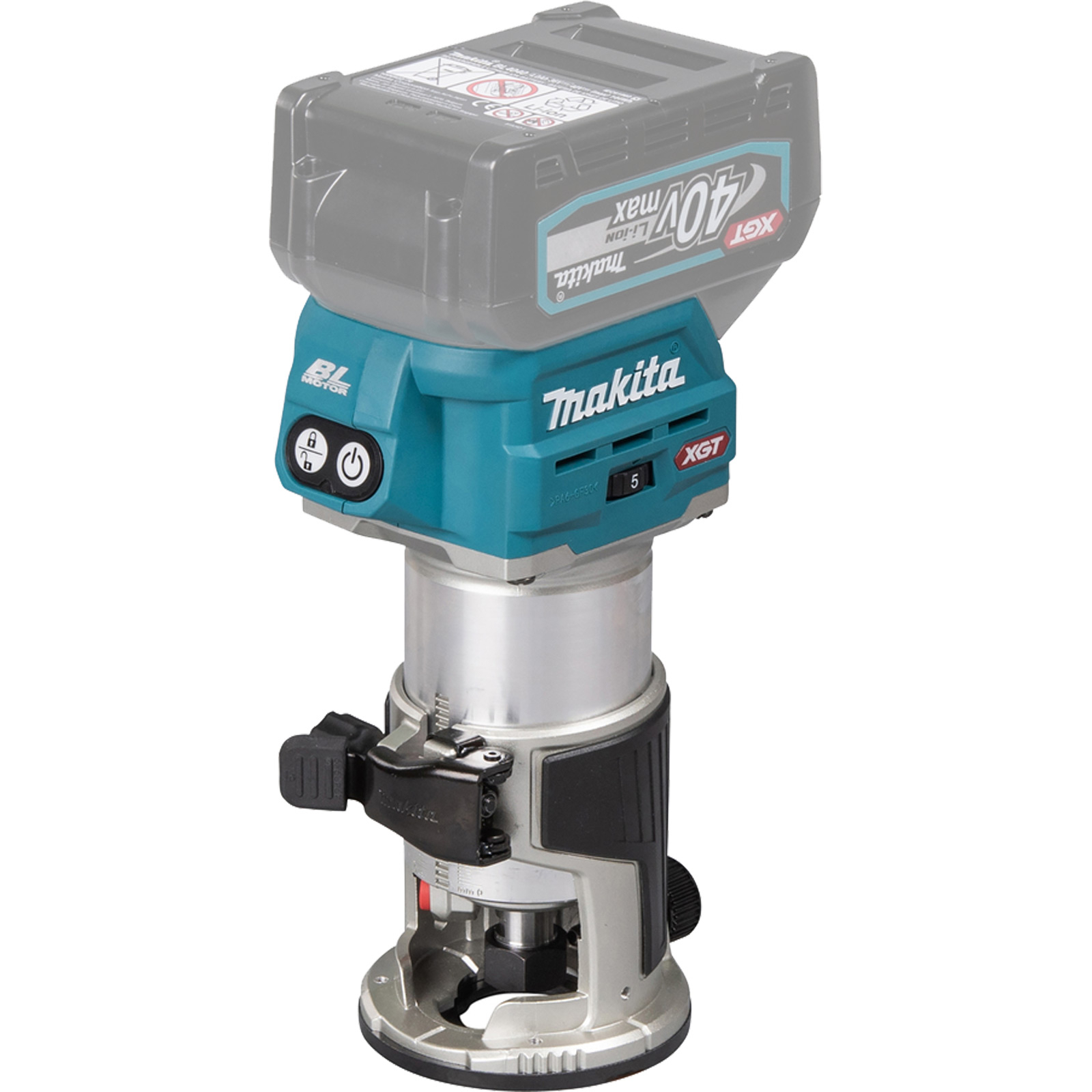 Fraiseuse multifonction sur batterie 40V max. Makita (sans batterie, sans chargeur) RT001GZ10