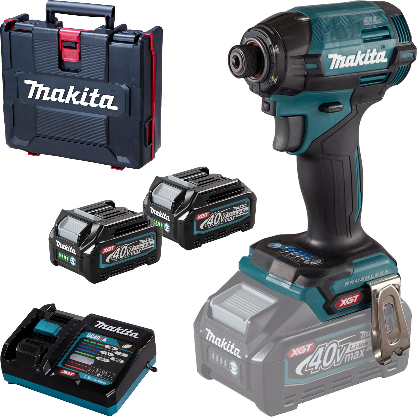 Makita clé à chocs sans fil XGT - 40V max. - 1/4 pouce - 170 Nm - 0-3 700 tr/min - TD002GD202