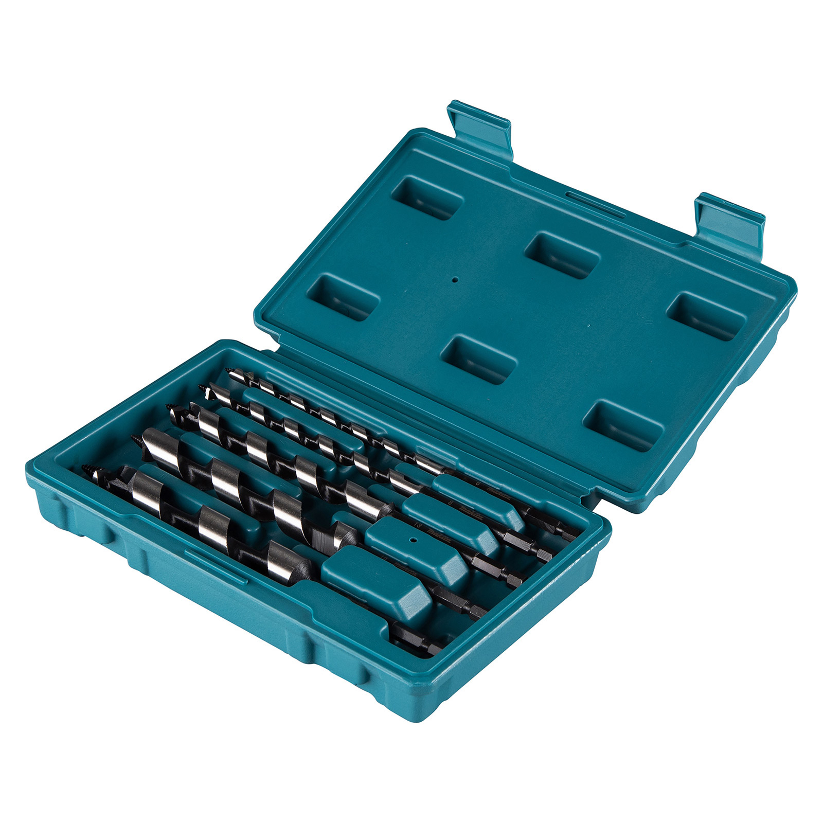 Makita - Jeu de mèches à bois hélicoïdales 5 pièces - Longueur 200 mm - Mandrin hexagonal 1/4" - Réf. D-75677 — lot de 5 pièces