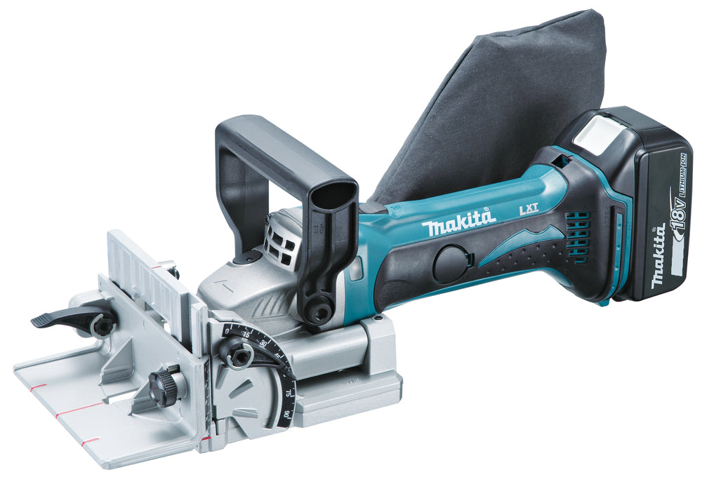 Makita DPJ180RTJ Fraiseuse à tenons sur batterie LXT incl. MAKPAC + 2 accus 5,0 Ah + chargeur rapide