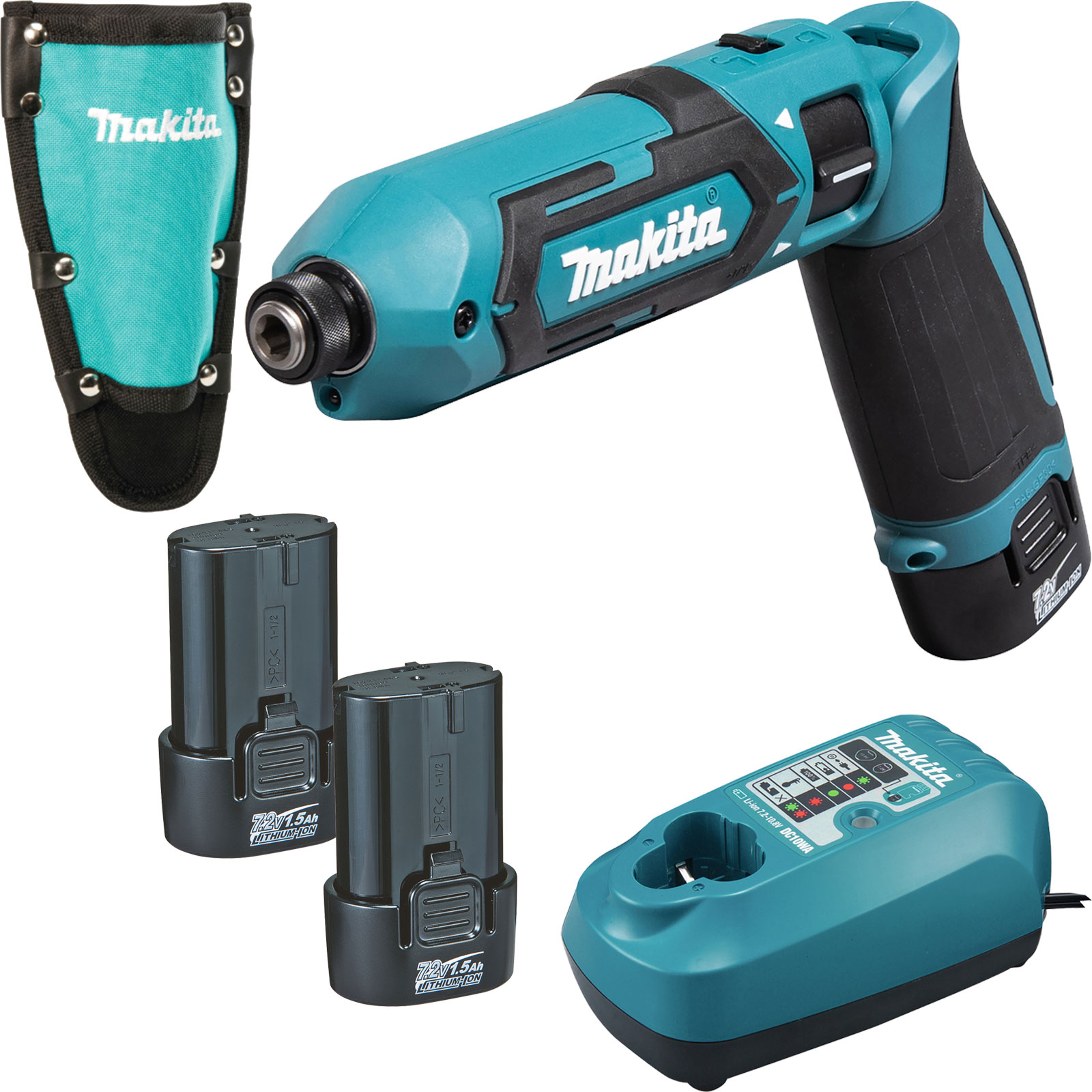 Perceuse-visseuse à chocs à accumulateur Makita TD022DSE 7,2 V avec 2 accus 1,5 Ah et chargeur