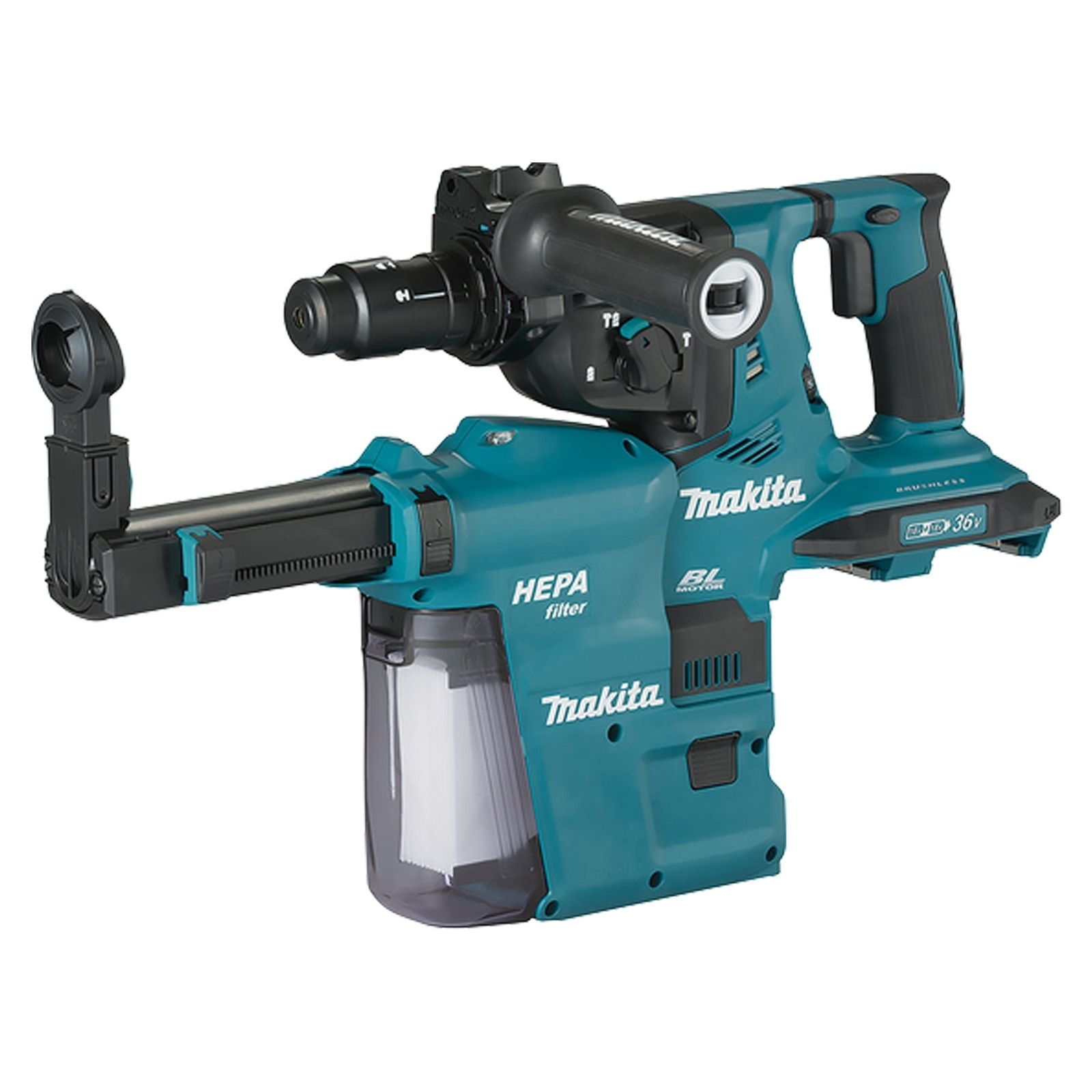 Makita Perforateur combiné sans fil DHR283ZWJU SDS-PLUS 2×18 V Solo avec aspiration dans MAKPAC