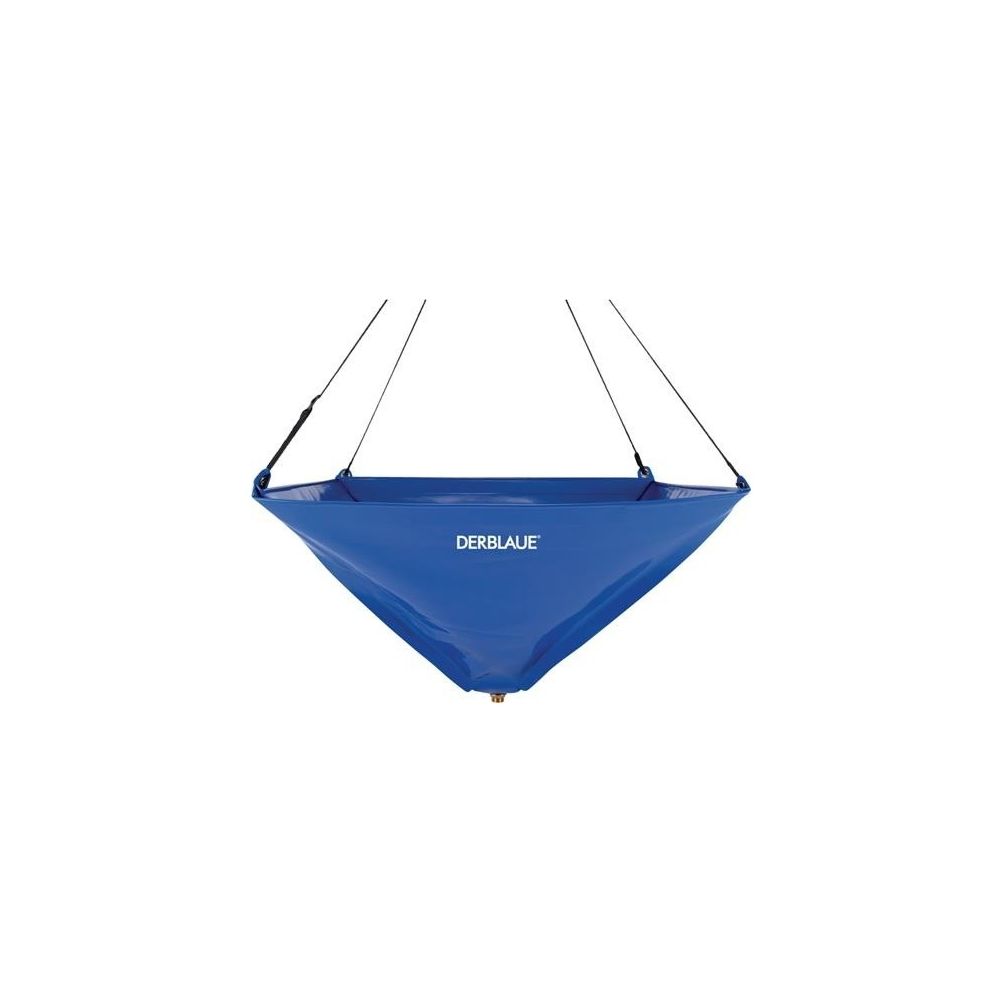 Entonnoir bleu grand modèle, 80 cm, capacité 50 L, raccord 3/4", 4 œillets, système de suspension réglable, ouverture 80 x 80 cm