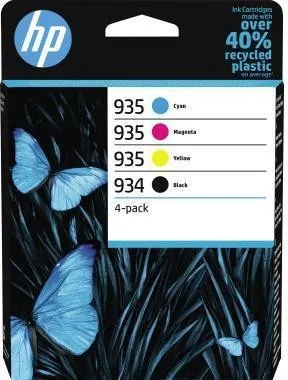 Cartouches d'encre HP Original 934/935 - Multipack 4 noir, cyan, magenta, jaune (6ZC72AE)