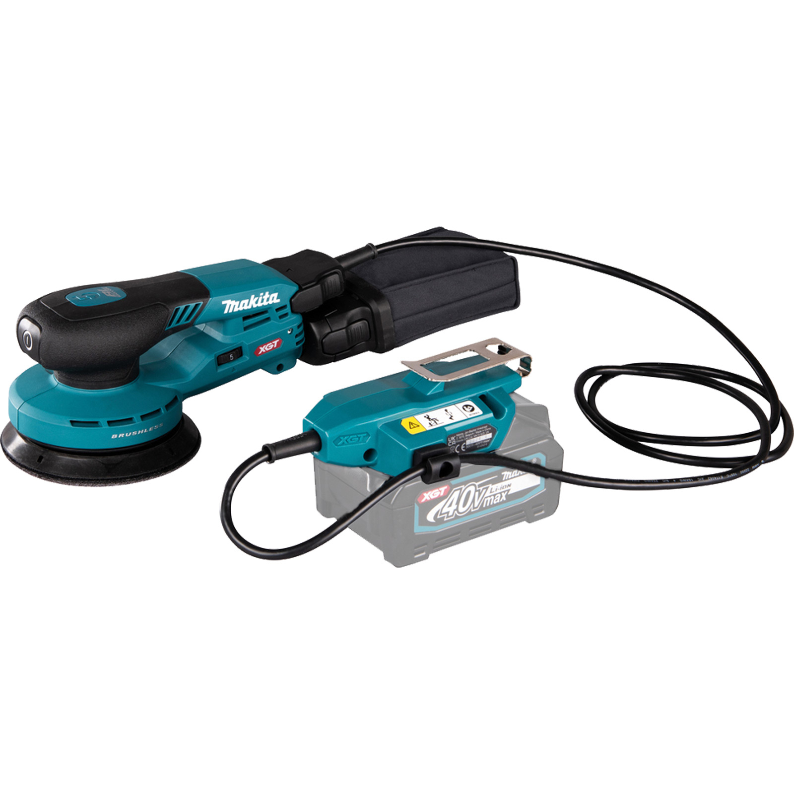 Ponceuse excentrique sans fil Makita BO001CGZ, 40V max. / 125 mm ø sans batterie ni chargeur