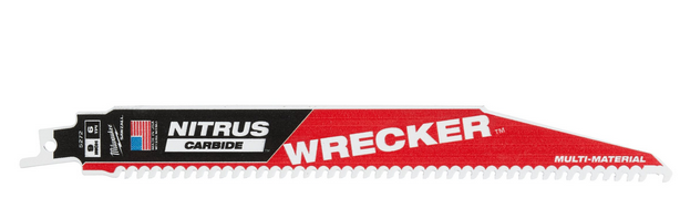 Lame de scie sabre Milwaukee THE WRECKER NITRUS HM équipée 6TPI - 1 pièce