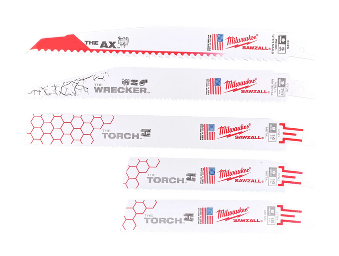 Set de lames pour scie sabre Milwaukee 5 pièces