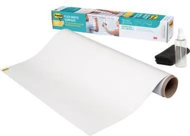 Film pour tableau blanc autocollant Post-it® Flex Write Surface, blanc, 180,0 x 120,0 cm, 1 rouleau