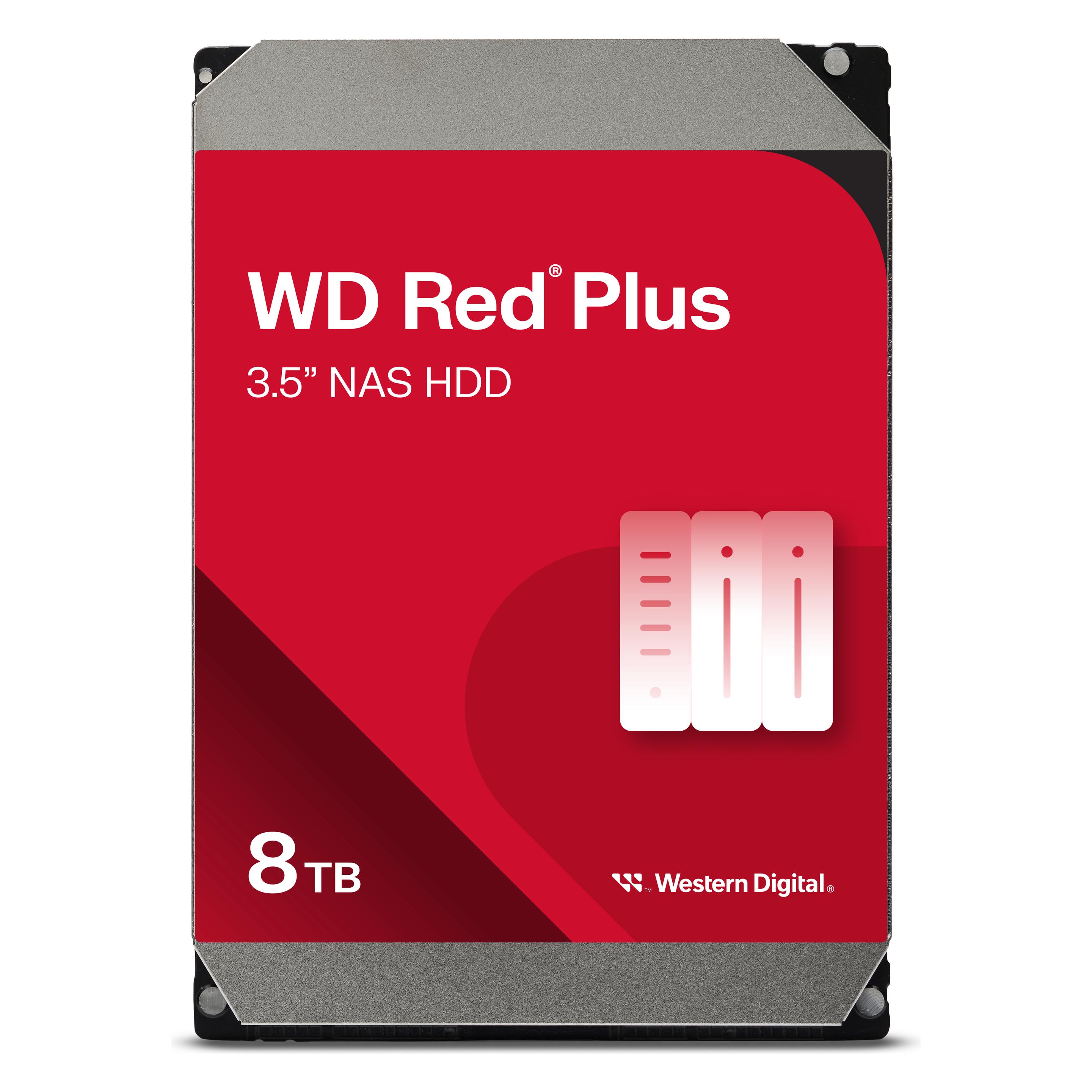 Disque dur interne WD Red Plus NAS - 8 To, 256 Mo SATA, 3,5 pouces, jusqu'à 8 baies